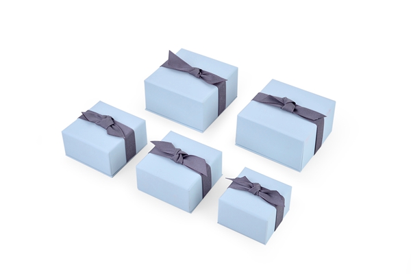 BAIMUDA Fresh style blue color jewelry package  gift box with ribbon