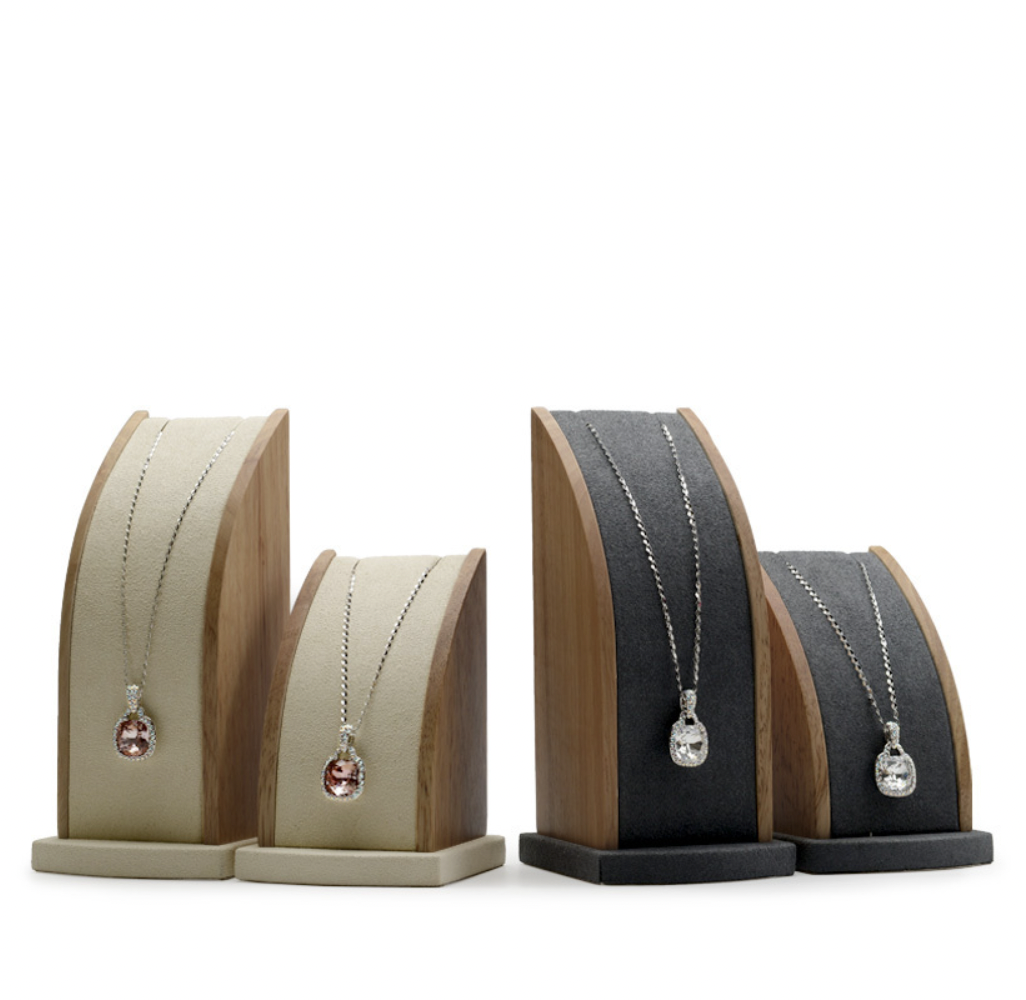 BAIMUDA Solid Wood With Microfiber Jewelry Display Holder For Pendant Necklace Jewelry Stand