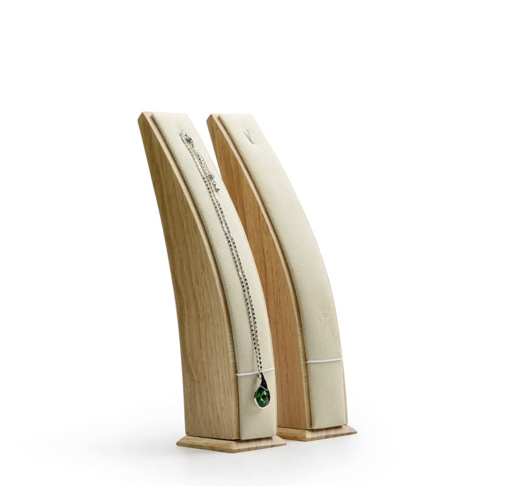 BAIMUDA Solid Wood With Microfiber Jewelry Display Holder For Pendant Necklace Bracelet Jewelry Stand