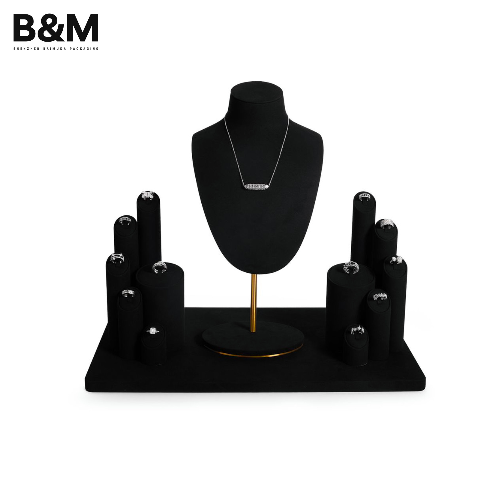 BAIMUDA Custom Dark Color With Microfiber Material For Ring Bracelet Display Stand