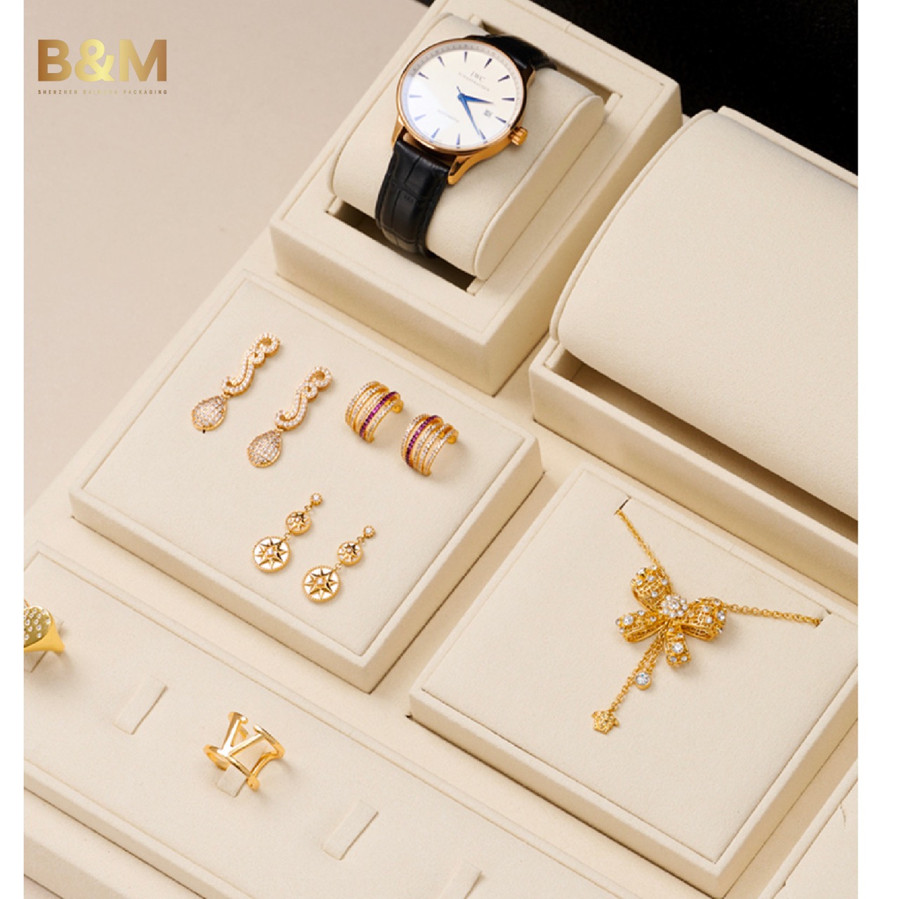 BAIMUDA Factory Custom Color Size Material For Necklace Ring Bracelet Display Set